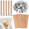 VZXZXE 100 Stück Holzdochte für Kerzen, kerzendochte mit Eisenständer, Holzdochte für DIY Kerzenherstellung 13 x 130mm