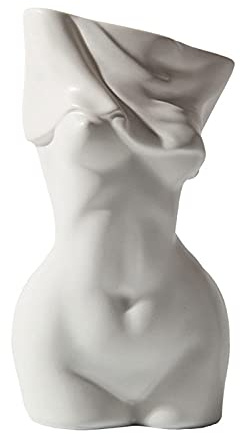 Weibliche Körpervase Torso weiblich Deko Vase Aesthetic - Frauenkörper Body vase Popo Körper Blumenvase für Wohnzimmer Home Deko, Moderne Schicke Menschlicheskörper Form Dekorative für Blumen (Weiß)