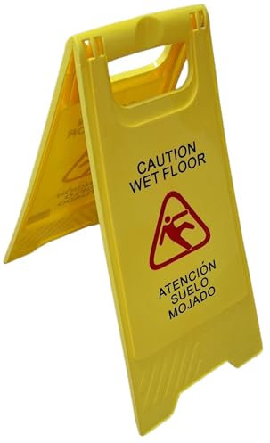 FERRETELIX® Señal precaucion suelo resbaladizo mojado 2 caras 61 cm x 30 cm | Alta Visibilidad y Seguridad | Ideal para Restaurantes, Hoteles y Oficinas