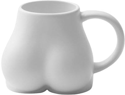 Butt Mug - Novelty Ceramic Butt Coffee Mug with Funny Hip Shape | 300ml Women Booty Mug | Buttock Mug for Coffee, Milk, Tea, Juice | Unique Christmas Booty Mug Gift for Adult, Couple, Friend