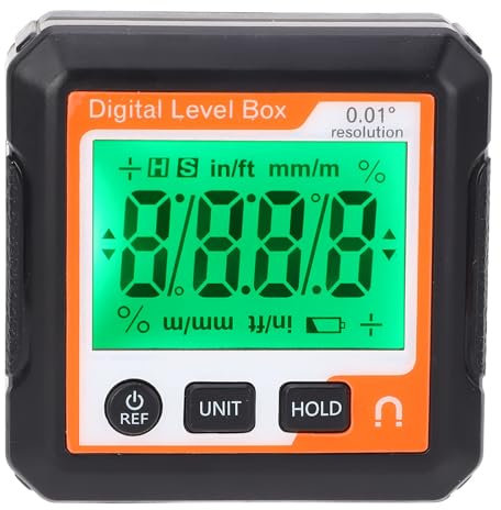 Scatola di Livello Elettronica, Scatola di Livello Digitale con Goniometro Inclinometro con Calibro Angolare Magnetico per Riparazione Auto per la Lavorazione del Legno,