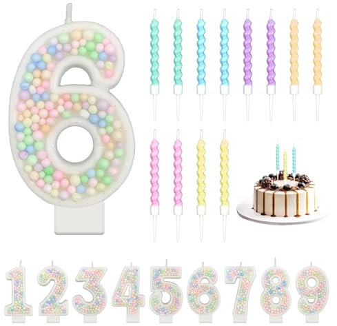 Macaron Bunte Geburtstagskerzen Zahlen 1, Kerzen Geburtstag mit 6 Stücke Bunte Spiralförmige Geburtstagskerzen für Geburtstag, Party, Weihnachten, Hochzeiten(Zahlen 1) (6)
