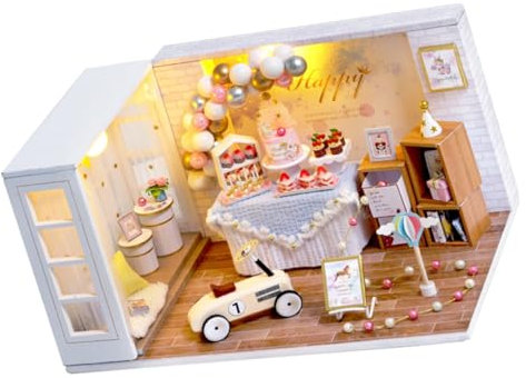 Toyvian Minihaus Bausatz DIY Miniatur Haus Modell Spielzeug Romantisches Geschenk Aus Holz Für Basteln Und Dekoration
