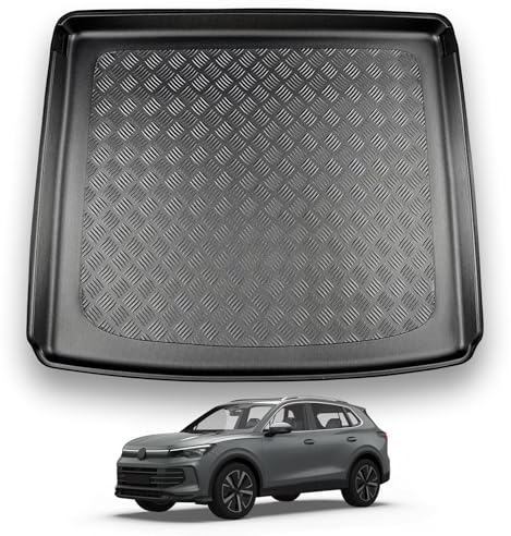 NOMAD Boot Liner Mat for VW Tiguan 2024+ [Upper Boot Position] | Tailored PE Car Boot Protector Tray, Waterproof Raised Edge Trunk Mat, Easy Clean Cargo Floor Liner