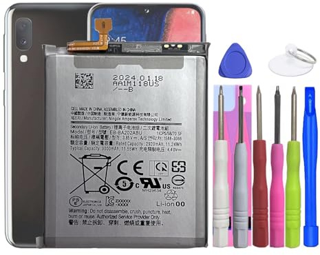 MUKUZI AKKU Compatible with Galaxy A20E SM-A202 Handy Smartphone Telefon (Replacement for EB-BA202ABU)