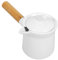 Didiseaon Pot à Lait En Céramique Avec Manche En Bois Infuseur Théières Ustensiles De Cuisine En Émail Casseroles Panier Vapeur Fondoir à Chocolat Sachets Verser Cuisinier Creuset Blanche