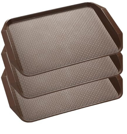 Paquete de 3 bandejas para botas para entrada, bandeja duradera para barro para zapatos, para jardín, dormitorio, garaje y entrada, impermeable, fácil de limpiar, alfombrilla marrón para zapatos