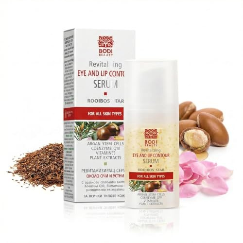 BODI BEAUTY Anti-Age Augen- & Lippenserum Hyaluron Q10 Rooibos 15ml | Leichtes Augen- und Lippenserum mit Hyaluron, Q10 und Rooibos spendet Feuchtigkeit für glattere, elastische Partien