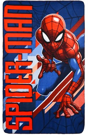 Clondo Plaid-Decke für Kinder für Spiderman-Fans, weiches Fleece, Geschenkidee, Gadget, superweich, Rot und Blau
