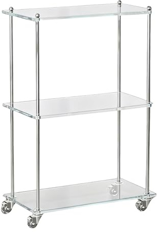 Genérico Barwagen aus Acryl, mit 3 Ebenen, mobile Lagerregale, für Zuhause, Wohnzimmer, Küche, Bad, Studio, Balkon, Büro, Hotel, Restaurant, Schule