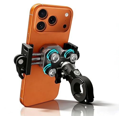 EFEALL Handyhalterung Motorrad, Aluminium Handyhalterung Fahrrad mit Vibrationsdämpfer, 360° Drehbar Handyhalter für Motorrad, Fahrrad & Scooter, für 4,7–7'' iPhone 17/Air/16 Pro Max & Andere Handys