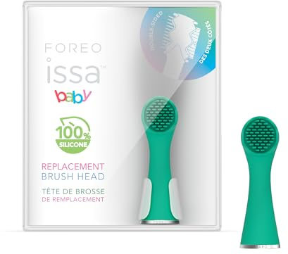 FOREO ISSA Baby Bürstenkopf – Ersatzkopf für elektrische Zahnbürste | Elektrischer Zahnbürstenkopf, Ersatzbürstenkopf, Silikonzahnbürste, Babyzahnbürste, Mundpflege, BPA-Frei, Kiwi Green