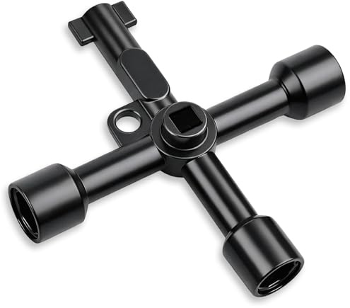 Vierkantschlüssel,4 Wege Schaltschrankschlüssel,4 Kant Schlüssel Universal,Kreuzförmiger MultifunktionsschlüSsel,für Elektrische Wasser Gas Meter Box Schrank Öffnen Klein Multifunktionaler Cross Key