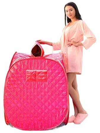 Portable Folding Steam Sauna SPA Room Tent Without Steamer for One Person Or Two People, Weight Loss Full Body Slimming for Home Use(One Person Red)