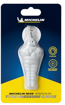 MICHELIN Man Bibendum Car Tyre Pressure Gauge Keyring - Michelin Digital Tyre Pressure Gauge For Cars, Bikes & Motorcycles - Car Accessories For Men & Women