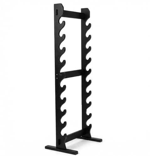 Glac Store Supporto Katane da Terra in Legno Nero, 10 Posti, 120x44,5x31,5 cm, Espositore Porta Katana per Gaming Room, Manga Shop, Collezioni