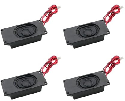 JZK 4 PCS Mini Speakers, 3 Watt 8 Ohm Small Speakers, Audio Loudspeaker with 3W 8 Ohm JST-PH2.0 2 Pin Interface for Arduino Motherboard Electronic DIY Projects, LCD TV Monitor, Soundbar
