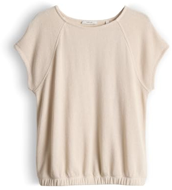 OPUS Damen Kurzarmshirt | Jerseyshirt aus nachhaltigem ECOVERO™ Viskosemix Regular Fit Natural Glaze, 42