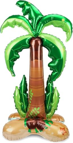 Aufblasbare Palme, 80 x 150 cm Große Aufblasbare Palme Dekoration, Palme Aufblasbar Strand Deko, Eine Extra Große Stehende Kokospalme