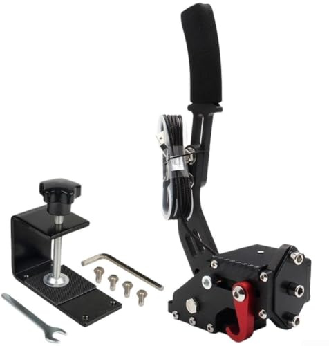 PC USB Racing Handbremse mit Hall-Sensor, einstellbare Spannung Legierung Drift Brake für G27 G29 G920, Sim Racing Zubehör für Assetto für Corsa DiRT Rally(Schwarz)