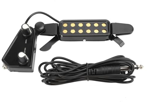 Préamplificateur de transducteur électrique de Micro de Guitare Acoustique avec Clip de Trou de Son de contrôle du Volume pour Guitares acoustiques Folk à Cordes en Acier Matériau