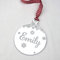 Rustic Charm Personalised Christmas Tree Decoration. Mirrored Acrylic Xmas Bauble Gift With Engraved Name. Snowflakes Decor.