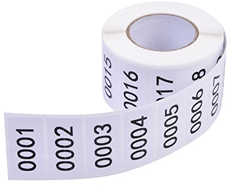 Inventory Labels - Consecutive Number Stickers 1-1000, Product Claiming, Moving Box Numbering 0.75 x 1.5 Size