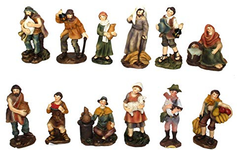 LIBERAONLINE Set 12 PZ statuine pastorelli Alta qualità 9CM Personaggi PRESEPE PASTORI #PIN17