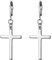 JewelryWe Schmuck Unisex Creolen, Edelstahl Klassisches Kreuz Ohrringe Ohrstecker Ohrhänger Ohr-Piercing für Herren Damen, Silber