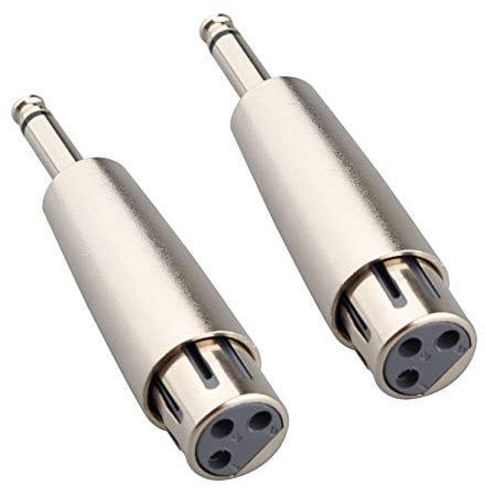 Jopto 2PCS XLR a femmina 6,35 mm jack mono cavo accoppiatore adattatore 1/4 maschio TRS Spina genere Changer - XLR-F a 3 pin XLR femmina, connettore convertitore audio per microfono stereo
