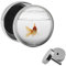 Treuheld® Goldfisch Ohrstecker | Fake Plug Ohrring | Chirurgenstahl | 1,2mm x 10mm | Silber/Weiß/Orange | Motiv Fake Tunnel | Fisch im Aquarium