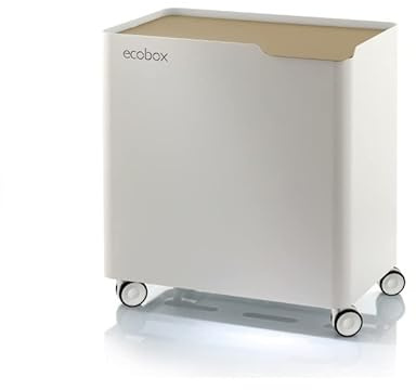 DON HIERRO - Poubelle pour tri sélectif modulable, fermeture douce, 40 litres, ECOBOX-TOP-Sable