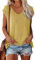 OLIPHEE Camiseta Basica Mujer Verano Mangas Cortas Camiseta Elegante Blusas Casual Toppar T-Shirt Basica Amarillo XL
