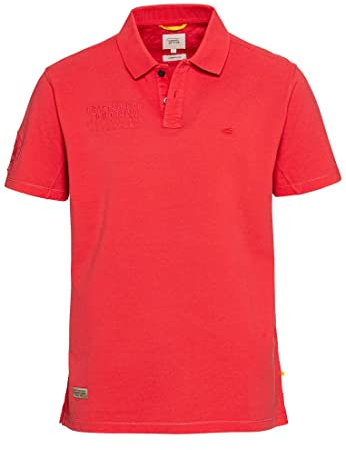 camel active Herren Piqué Poloshirt aus Reiner Baumwolle Rot, Menswear-XXL