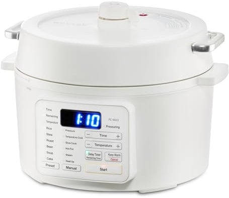 Iris Ohyama, Woozoo Multicuiseur, 12-en-1, 6 modes manuels, 6 menus prédéfinis, Pour la cuisson sous pression, à température, lente, à la vapeur, marmite, réchauffage - PC-MA3