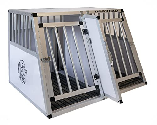 Doghead Alu Hundetransportbox 95x75x63 EG Comfort Reisebox Hundebox Transportbox Hundegitter Autobox