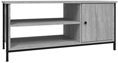 vidaXL Meuble TV, Armoire de Télévision avec 3 Compartiments, Meuble Télé avec Rangement Salon Salle de Séjour, Industriel, Sonoma Gris Bois d'Ingénierie