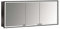 Emco asis Prime Lichtspiegelschrank, Unterputzmodell, 3 Türen, mit Lichtpaket, 1600mm, Ausführung: Gehäuse Aluminium - Rückwand verspiegelt