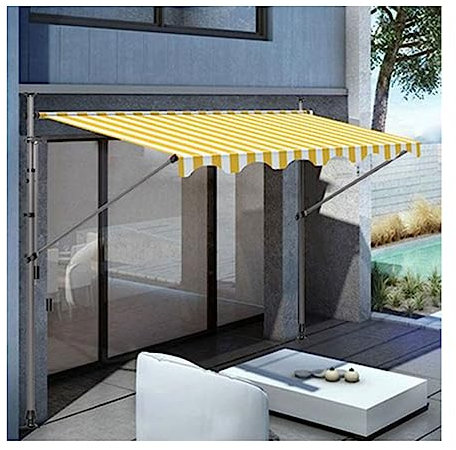 Klemmmarkise 150/250/300/400cm Breit, Balkon Sonnenschutz Ohne Bohren, Balkon Markise Höhenverstellbare, Sonnenschutz und Wasserdicht, UV-Schutz und Höhenverstellbar, für Terrasse Veranda Gärten ( Col