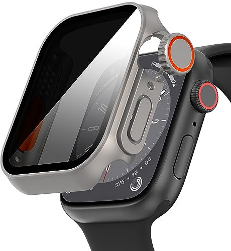 Diruite Hülle für Apple Watch Series 6/5/4/SE 44mm Schutzhülle Anti Spy,Einzigartiges Design Hard PC Rundum Ultradünne Schutz Case für iWatch 44mm Displayschutz