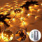 Halloween Lichterkette Halloween Deko Licht: LED Spinnennetz Lichter, 70 LEDs Spinnennetz Licht mit 8 Lichtmodi, Halloween Deko mit Fernbedienung für Party Garten Fenster Innen Außen Dekoration