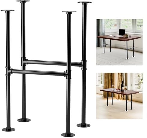 Yes4All Metal Table Legs 30 inch Height, Industrial Pipe Metal Table Legs, Desk Legs for Dining Table, Desk, Set of 2