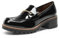 DREAM PAIRS Scarpe da Donna Mocassini Classici con Tacco a Blocco Mocassini con Plateau,Size 41.5,Nero-Pat,SDLS2410W