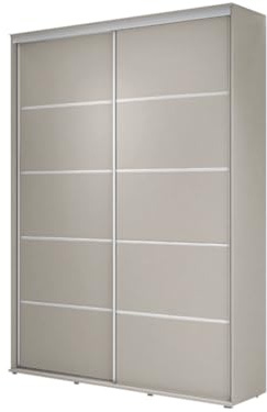 Meble Slupia - ZUZA Plus Garderobenschrank - Kleiderschrank Schiebetüren - 180 x 242 x 45 cm - Kleiderstange Schrank - Kleider Schrank für Schlafzimmer, Flur, Jugendzimmer - Kaschmir