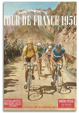 JJXCAC Vintage-Poster, Motiv: Tour de France, dekoratives Gemälde, Leinwand, Wandposter und Kunstdruck, moderne Familienschlafzimmer-Dekoration, Poster, 30 x 45 cm