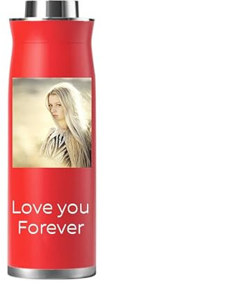 Seguire Personnalisé Mug personnalisé rouleau à café avec image texte Nom personnalisé rouleau de luxe pour maman, café voyage mug cadeau 600ml pour la famille (Rouge)