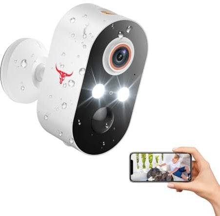 SJCODE Security Camera with Human Detection, Cloud Storage, 2.4GHz WiFi, Colour Night Vision, 1080p Video, Two-way Audio