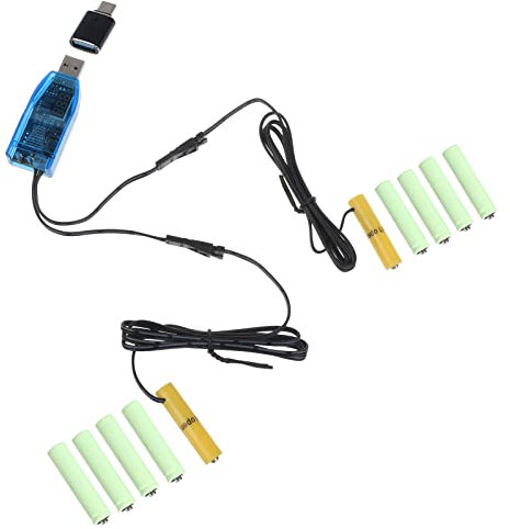 OAJABBGE Eliminadores de batería de 1 a 2 USB a 1 5 V 3 V 4 5 V 6 V 9 V 12 V Reemplazar 1 – 8 pilas Ajustan la tensión del cable de alimentación