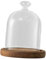 Gralara Cloche en Verre avec Base en Bois pour Objets de Collection, Diamètre 9cm, Style E