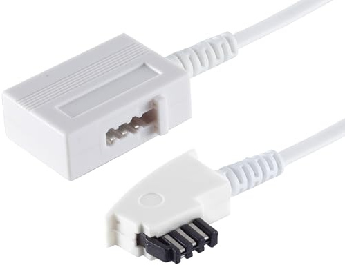 1aTTack.de 1x 10m - Telefon-Verlängerung 4-adrig TAE-F Stecker - TAE-F Kupplung Telefonkabel Schwarz